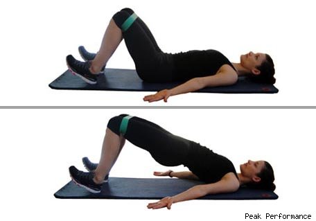 supine-glute-bridge élastique fessiers