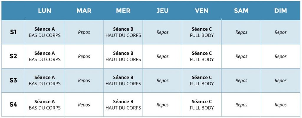 Planification-musculation-semaine-debutante-niveau-2